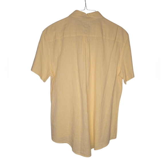 Tommy Hilfiger Linen Blend Yellow Short Sleeve Button-Up Shirt Size XL - Picture 2 of 9